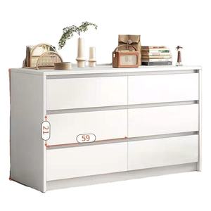 Meuble de rangement Lumio moderne en bois blanc pour chambre, salon, salle à manger, table d'appoint, commode durable - Product Image 1