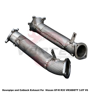 ชุดท่อไอเสีย Vortex SS304 พร้อมวาล์ว  แบบ Downpipe และ Y Pipe สำหรับ Nissan GT-R R35 VR38DETT 3.8T V6  แบบติดตั้งได้โดยตรง  ระบบปรับแต่ง - Product Image 5