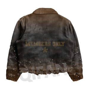 अनुकूलित एसिड धोया विंटेज डेनिम जैकेट संकट कढ़ाई पैच धोने भारी काम जिप पुरुषों के लिए विंटेज जेयन जैकेट - Product Image 2