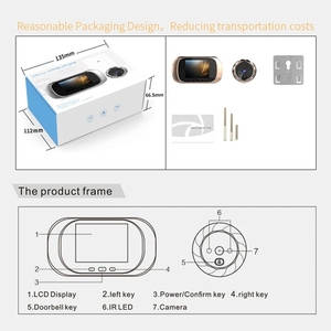 Caméra de porte numérique avec vision nocturne et grand angle de 2,8 pouces pour la sécurité domestique - Product Image 6