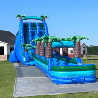 Toboggan aquatique gonflable palmier le plus populaire pour enfants avec piscine, pas cher en promotion