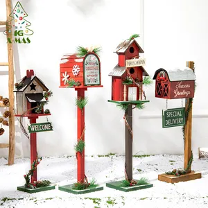 KG Xmas Crafts Factory Adornos de Navidad Large LetterBox Wooden Leaving Message Post Box Christmas Decorations Home Decor