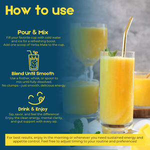 Пакеты быстрого приготовления супер Йерба для чая с персиковым вкусом манго для спокойного повышения энергетической фокусировки, порошок для растворимого чая Yerba Mate - Product Image 5
