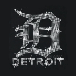 Individuelles Detroit Teams Strass-Motiv Piston Bling Hotfix Red Wing Strass-Transferdruck Tiger Strass-Design zum Aufbügeln - Product Image 6