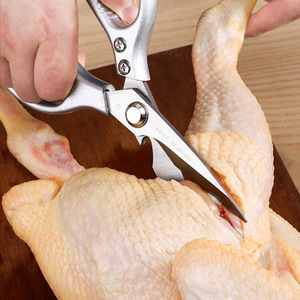 <b>Kitchen</b> Scissors Stainless Steel Multi Functional With Bottle Opener Non Slip Grip For Chicken Bone Cutting - Product Image 1