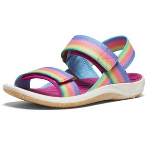 Sandales plates arc-en-ciel pour bébé fille, avec sangle auto-agrippante, chaussures d'été pour la marche en plein air - Product Image 3