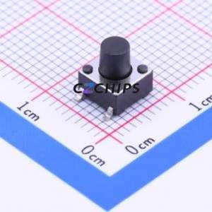 KAN0642-0701B-L Tactile Switch SMD-4P,6x6mm Switch Single Pole Single Throw Round Button Vertical Mount 6mm - Product Image 1