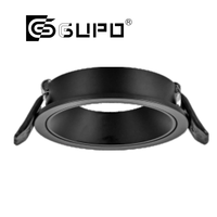Cadre de downlight LED en aluminium anti-éblouissement encastré pour ampoules GU10 MR16, support de lampe blanc à bord étroit pour éclairage hôtelier
