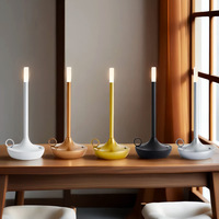 Lampe de table LED en métal de style bougie minimaliste moderne, commande tactile, intensité réglable, lumière d'ambiance, veilleuse