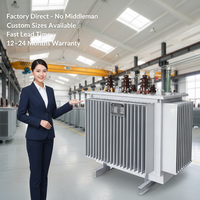 Transformador trifásico de alta tensión de 10KV, inmerso en aceite, con bobina de doble envoltura, 100-630KVA