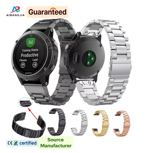 Bracelet de montre en acier inoxydable à 3 maillons à ajustement rapide de 26 mm pour <span class=keywords><strong>Garmin</strong></span> <span class=keywords><strong>Fenix</strong></span> 8 7x <span class=keywords><strong>6x</strong></span> 7 <span class=keywords><strong>Pro</strong></span>, bracelet de poignet Correa - Product Image 1