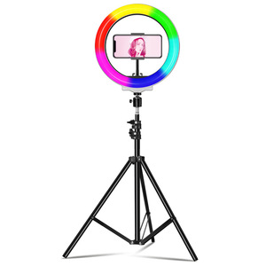 Production en usine professionnelle, vente en gros, mini lampe de téléphone multicolore, selfie professionnel, lumière annulaire changeante rvb - Product Image 6
