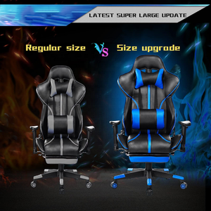 Chaise de jeu pour ordinateur <span class=keywords><strong>PC</strong></span> fauteuil de jeu en cuir pu silla <span class=keywords><strong>gamer</strong></span> 2D accoudoir base en nylon structure en métal massage fauteuil de jeu de course avec repose-pieds - Product Image 4