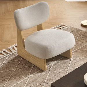 Sofá de una sola tela de estilo Wabi-Sabi moderno, silla de madera maciza, Normcore escandinavo para balcón, recepción de ocio, sala de estar - Product Image 2