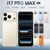Smartphone I17 Pro Max 7,3 pouces, appareil photo 108MP, batterie 8000mAh, Android 15, Octa Core, LTE, HD 90Hz, prend en charge le français, 16 Go + 1 To