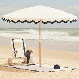 <span class=keywords><strong>Parasol</strong></span> d'extérieur en <span class=keywords><strong>toile</strong></span> de qualité supérieure blanc antique Poteau en bois portable UPF50 Parapluie de plage moderne pour cour pour les vacances d'été - Product Image 1