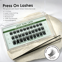 Bande de cils pré-collée DIY à pression, courbée et extensible, pour cils volumineux, personnalisable, vente en gros, emballage personnalisé, Royaume-Uni, France, Italie, Europe