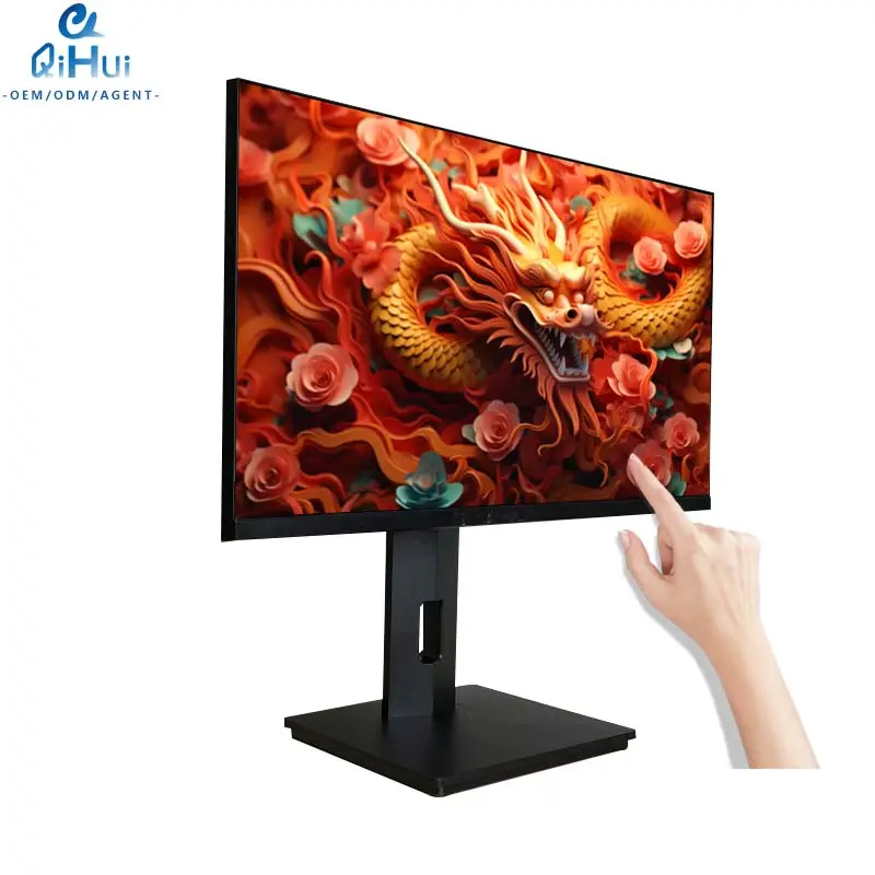Touchscreen LCD Monitor 24" 1080P Portable LED Monitor 75Hz with Built-in power supply10-Point Capacitive USB-C