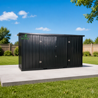Conteneur de stockage modulaire en acier robuste, unité de stockage à plat avec porte enroulable pour usage commercial