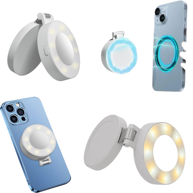 X.MAMEN Rechargeable 3.7V 3W Fill Light for Phone Magnetic Clip-On Potable Foldable Mini Selfie Light 2500-9000K Color