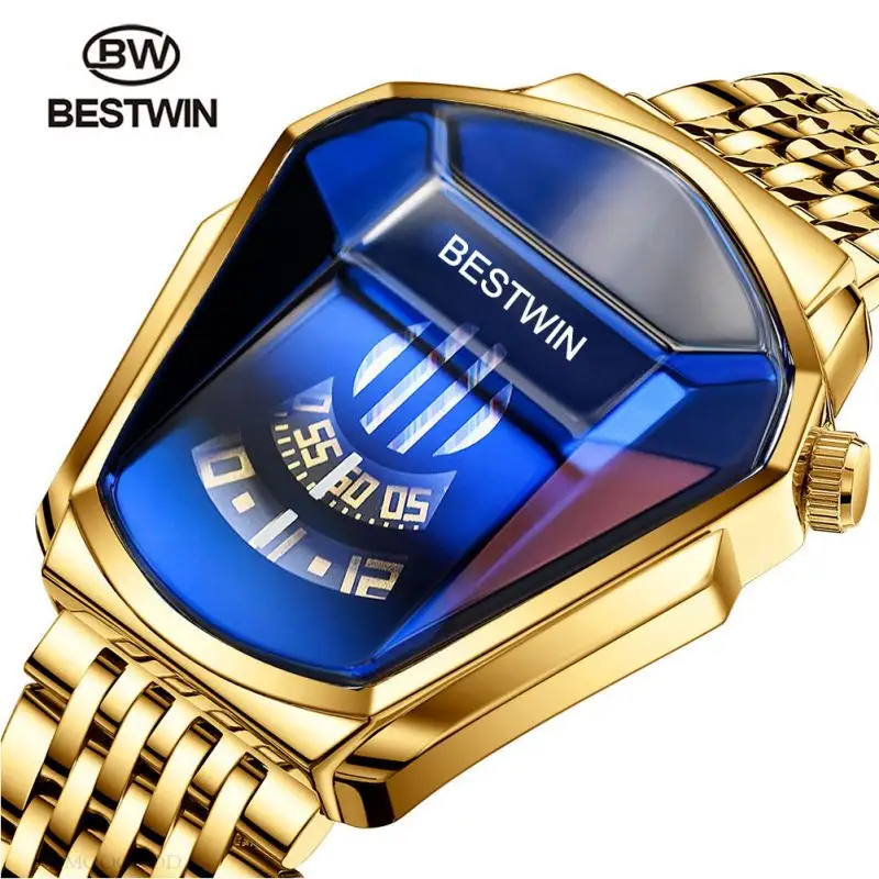 Reloj BESTWIN 6615 marka çift lüks moda spor izle kuvars kol saati en yeni tasarım severler rahat erkekler saat