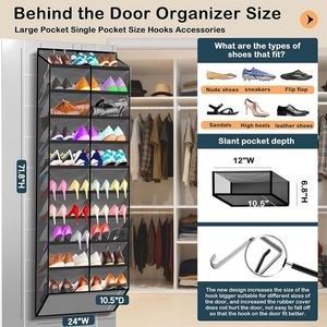 Large Factory Foldable Modern Door <b>Shoe</b> Organizer Deep Pockets Non-Woven Fabric Wall-Mounted <b>Space</b>-<b>Saving</b> <b>Storage</b> Rack - Product Image 3