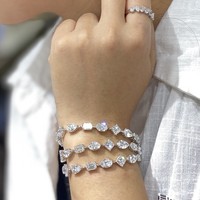 Bracelet tennis en or blanc 18 carats avec diamants de laboratoire taille fantaisie pour femme, certifié IGI, cadeau d'anniversaire et de mariage