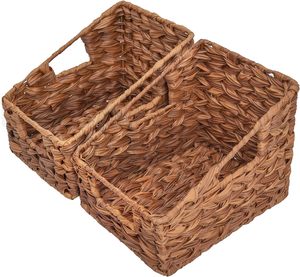 Cesta <span class=keywords><strong>de</strong></span> <span class=keywords><strong>mimbre</strong></span> impermeable con asa, caja <span class=keywords><strong>de</strong></span> almacenamiento tejida trapezoidal <span class=keywords><strong>para</strong></span> organizar el <span class=keywords><strong>baño</strong></span> <span class=keywords><strong>de</strong></span> la cocina, paquete <span class=keywords><strong>de</strong></span> 2 piezas - Product Image 3
