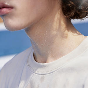 High Quality Custom LOGO Men's Solid Knitted Cotton T-shirts Distressed Edge Reverse Stitching Drop <b>Shoulder</b> Short Sleeve - Product Image 3