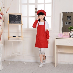 Miễn phí Mẫu trẻ em tạp dề và đầu bếp hat Set có thể điều chỉnh trẻ em tạp dề với túi cho Baking sơn nấu ăn và nhà bếp Đào Tạo - Product Image 1
