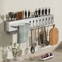 Support mural multifonctionnel en acier inoxydable épais et durable pour couteaux de cuisine, étanche et moderne