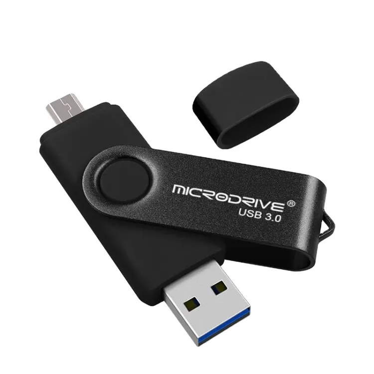 MicroDrive U Disk 128GB/64GB/32GB/16GB USB 3.0 telefono Android e Computer disco rotante a doppio uso in metallo U USB Flash Drive