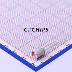 ตัวเก็บประจุแบบแข็ง SPTOJM681E09OR แบบ Through Hole (THT), ขนาด D6.3xL9 มม. 680uF 20% 6.3V 2.5 มม. - Product Image 1