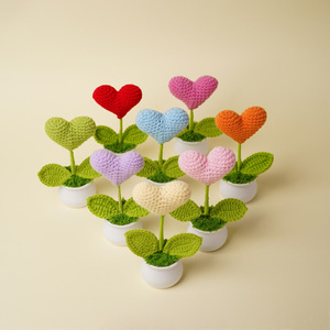 Macetas Tejidas a Mano con Forma de Corazón de 14 cm para Regalos de Graduación, Día del Maestro, Día de la Diosa - Product Image 1