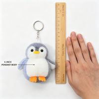 Portachiavi Peluche Pinguino Super Morbido, Mini Animale Imbottito, Ciondolo Carino per Borsa, Giocattolo Antistress per Bambini e Ragazze