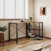 Meubles en forme de L cadre en métal bois Table de bureau maison grand coin Studio bureau d'ordinateur bureau à domicile