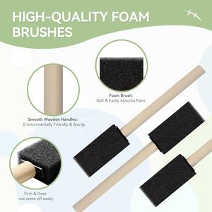 <span class=keywords><strong>Pinceau</strong></span> Woxin 1 pouce, léger et durable, en mousse PU noire, manche en bois, pour <span class=keywords><strong>peinture</strong></span> acrylique, teintures, vernis, projets d'artisanat et de loisirs créatifs - Product Image 6