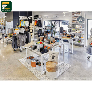 Meuble de magasin de vêtements de luxe contemporain : présentoir mural, étagère, comptoir de caisse - Product Image 5