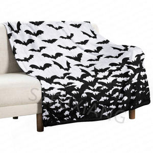 À la mode Halloween jeter canapé couverture nouvelle conception polaire flanelle noir blanc chauve-souris couvertures meilleurs cadeaux pour Halloween - Product Image 2