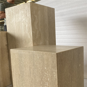 SH <span class=keywords><strong>STONE</strong></span> muebles modernos para el hogar Decoración piedra mármol Natural mesa auxiliar de café mármol travertino zócalo cuadrado - Product Image 5