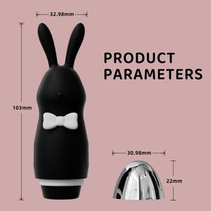 Mini Silicone impermeabile Mini Silicone Usb ricarica impermeabile telecomando nero giocattolo del sesso coniglio vibratore per le donne - Product Image 2