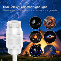 Mini projecteur galaxie USB moderne blanc chaud, lumière de nuit à rotation 360°, ciel étoilé HD, lumière d'ambiance LED RGB pour la maison, la voiture, le plafond