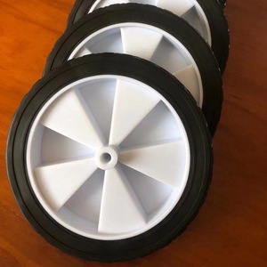 Plowing 8 Inch White <b>Trolley</b> Wheels 8mm Inner Diameter <b>Camping</b> Cart Wheel PVC Material Manual Pushcart Wheel - Product Image 1