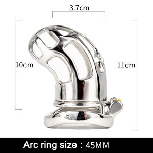 قفص طويل لجهاز عفة الذكور قفص عفة بديل مجوف BDSM قفص عفة رجالي معدني للنساء - Product Image 6