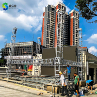 Estructura de Techo de Aluminio para Escenario 10x8m 12x10m, para Conciertos, Festivales y Eventos al Aire Libre, Sistema de Iluminación Modular Resistente, Personalizable con Conexión por Perno