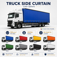 Bâche de camion en vinyle PVC stabilisé aux UV pour rideau latéral, rideau de protection, bâche de protection latérale, bâche de protection arrière, avec accessoires inclus