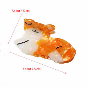 7.5cm dessin animé mignon <span class=keywords><strong>Corgi</strong></span> Haarklammer mode doux moyen acétate requin cheveux griffe tempérament personnalité cheveux accessoires - Product Image 6