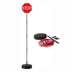 لافتة مرور جديدة للوقوف من هينغزينفانغ مع طباعة رقمية وأضواء LED وامضة، لافتة توقف للتنبيه البصري مربعة الشكل باللون الأحمر/الأبيض/الأصفر - Product Image 2