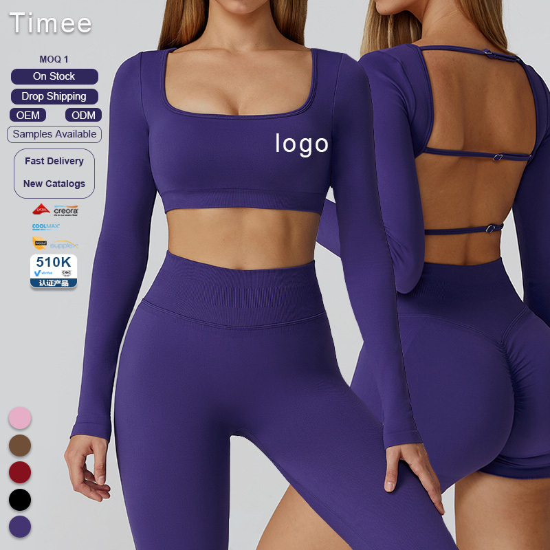 Slimming Seamless Yoga Wear Hollowed-out Yoga Long-sleeved Women's High-end Sports Running Fitness Top