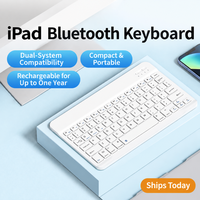 Keyboard Nirkabel Ringkas Isi Ulang Ultra Tipis Sistem Ganda Universal untuk iPad Tablet Smartphone